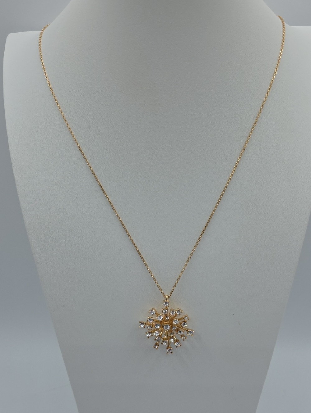J. Crew Gold Starburst Crystal Pendant Necklace